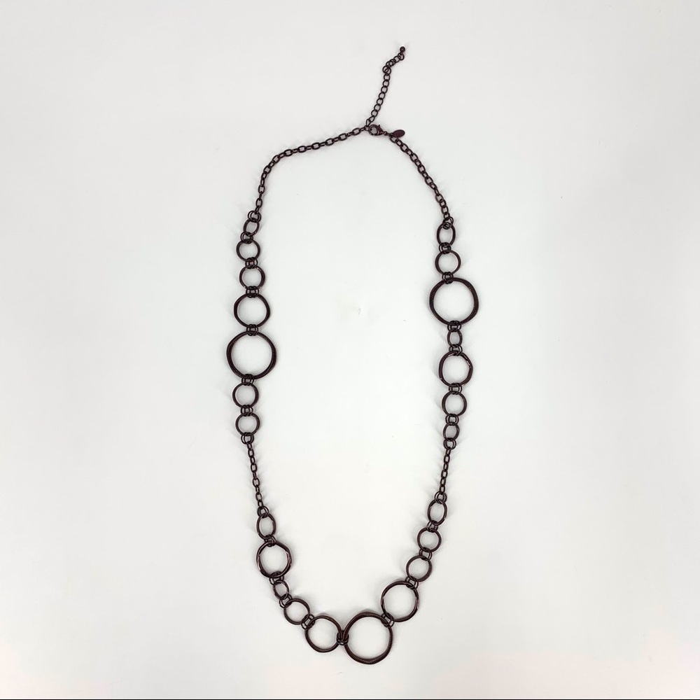 Lia Sophia Haute Chocolate 36” to 39” Bronze Brown Ring Necklace